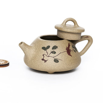 Чайник Исин, Ши Пяо, роспись глиной, №7, 70 мл арт. 3594 Чайник Исин, Ши Пяо, роспись глиной, №7, 70 мл